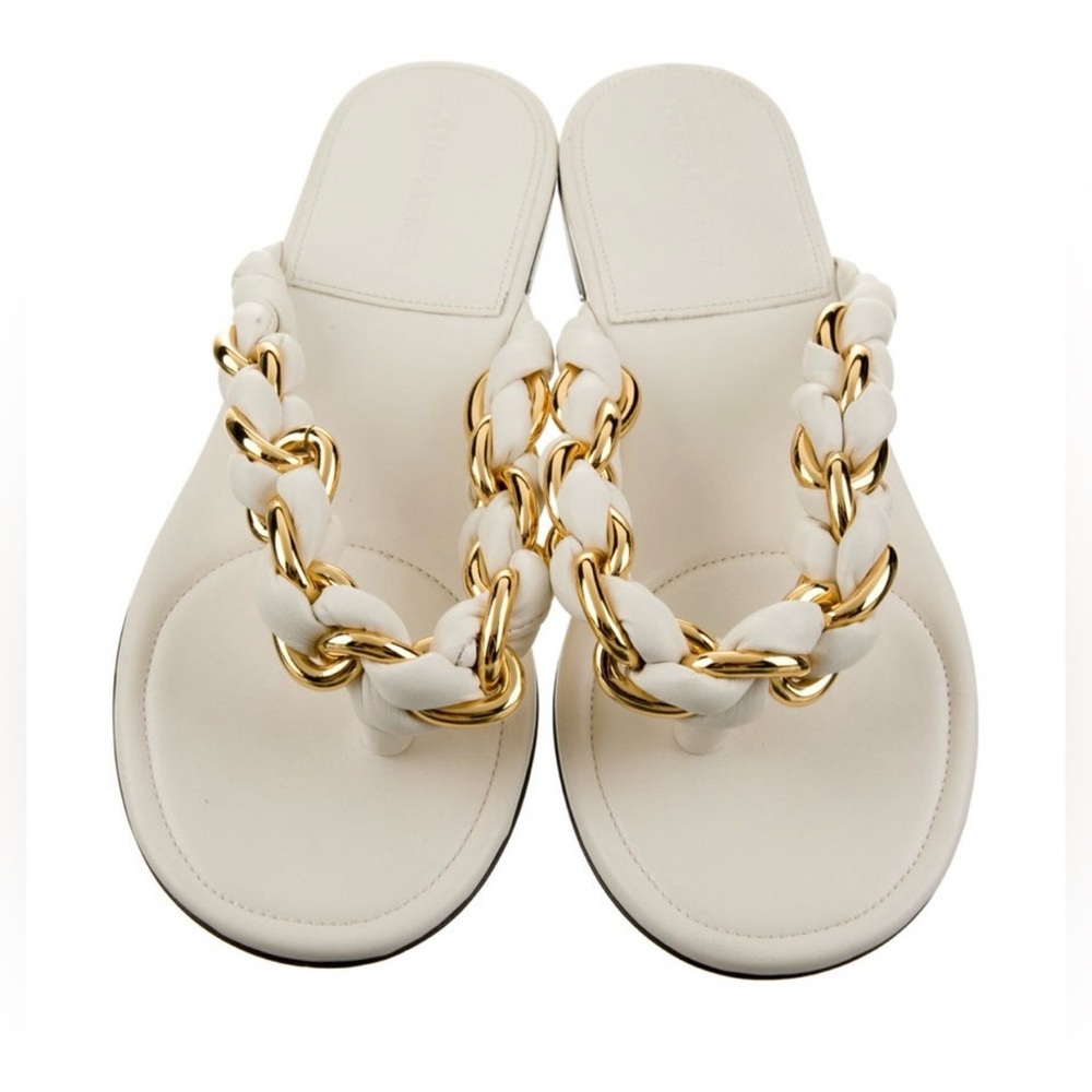 NIB BOTTEGA VENETA Dot Flat Leather Sandals - Picture 2 of 7